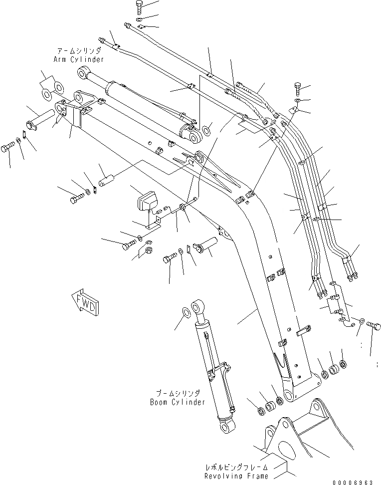 Схема запчастей Komatsu PC60-7 - СТРЕЛА (ДЛЯ CHINA)(№99-) РАБОЧЕЕ ОБОРУДОВАНИЕ