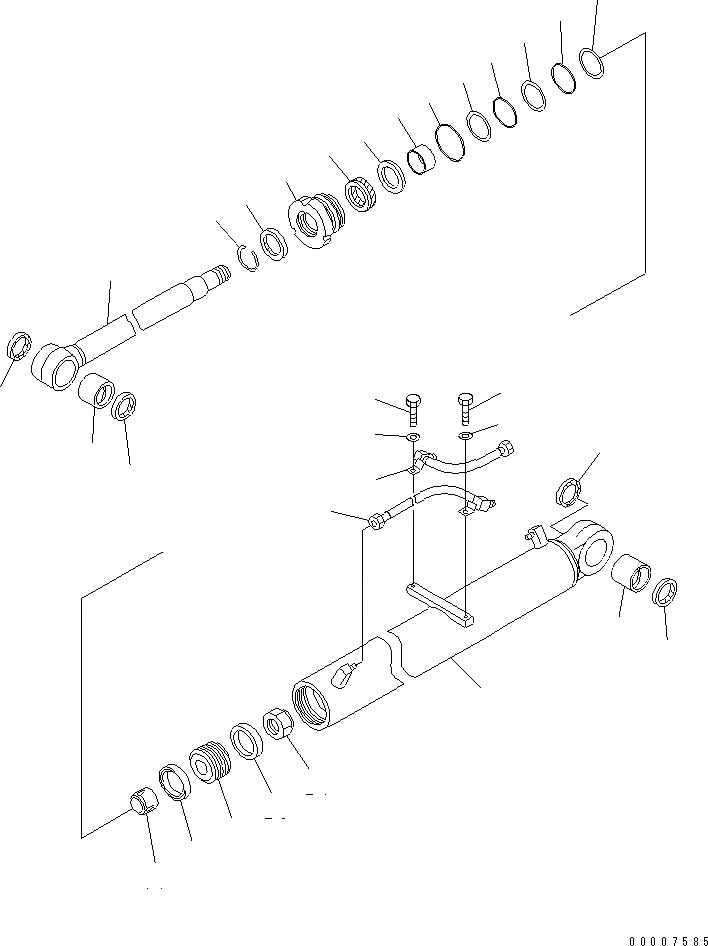 Схема запчастей Komatsu PC60-7 - ЦИЛИНДР СТРЕЛЫ(ВНУТР. ЧАСТИ) (ДЛЯ CHINA)(№99-) ОСНОВН. КОМПОНЕНТЫ И РЕМКОМПЛЕКТЫ