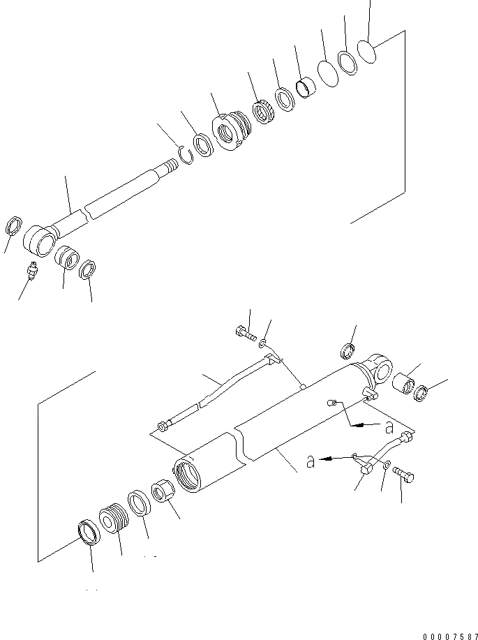 Схема запчастей Komatsu PC60-7 - ЦИЛИНДР КОВША (ВНУТР. ЧАСТИ) (ДЛЯ CHINA)(№99-) ОСНОВН. КОМПОНЕНТЫ И РЕМКОМПЛЕКТЫ