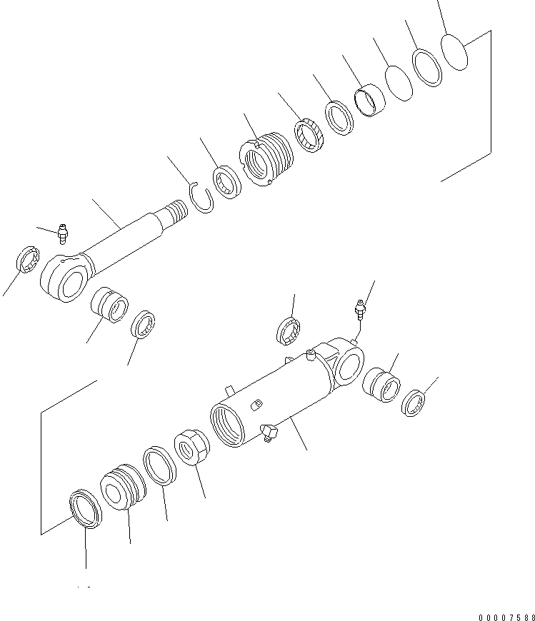 Схема запчастей Komatsu PC60-7 - ЦИЛИНДР ОТВАЛА (ВНУТР. ЧАСТИ) (ДЛЯ CHINA)(№99-) ОСНОВН. КОМПОНЕНТЫ И РЕМКОМПЛЕКТЫ