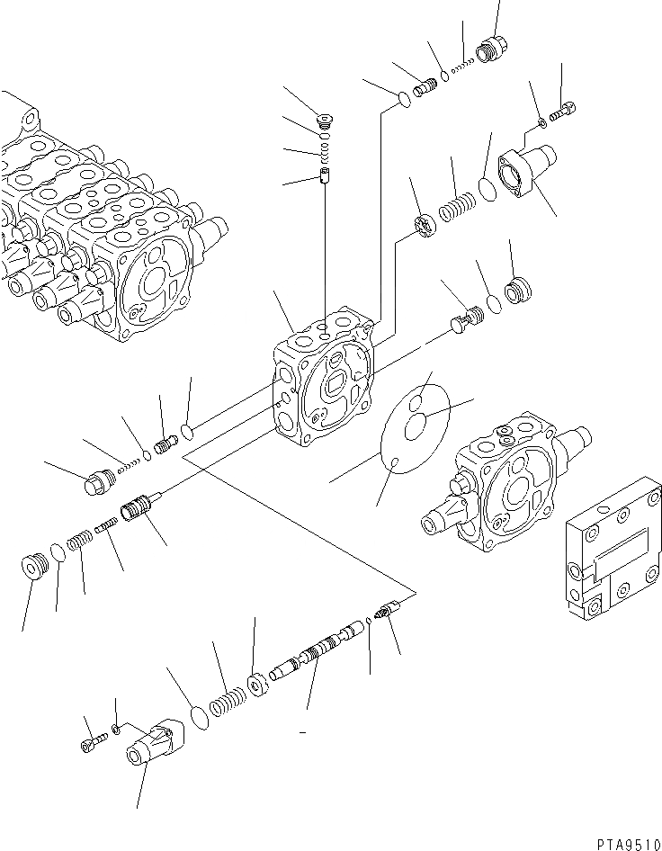 Схема запчастей Komatsu PC60-7S-B - ОСНОВН. КЛАПАН (8-КЛАПАН) (/8)(№-7) ОСНОВН. КОМПОНЕНТЫ И РЕМКОМПЛЕКТЫ