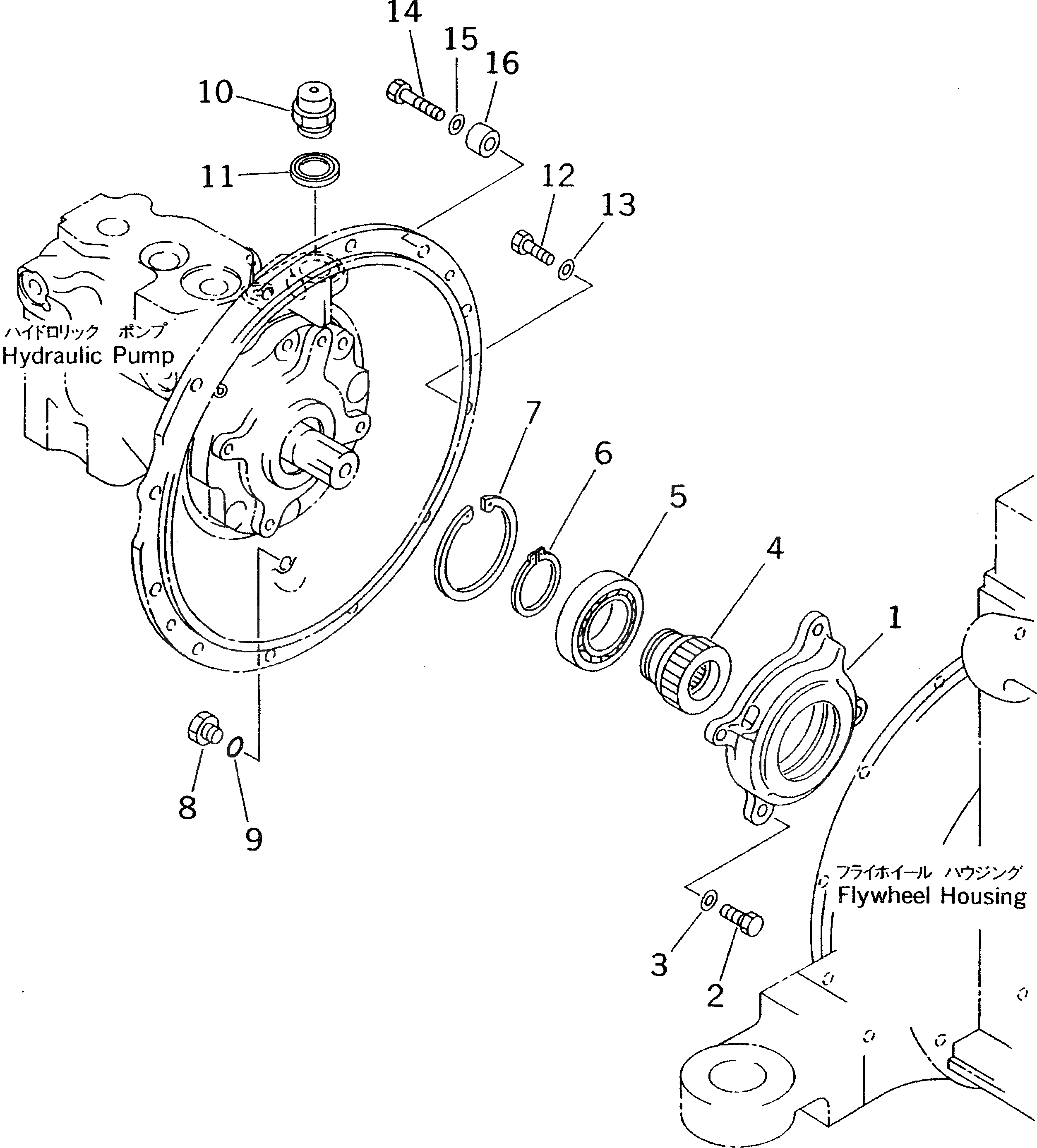 Схема запчастей Komatsu PC60-7 - ДЕМПФЕР(№-7) КОМПОНЕНТЫ ДВИГАТЕЛЯ