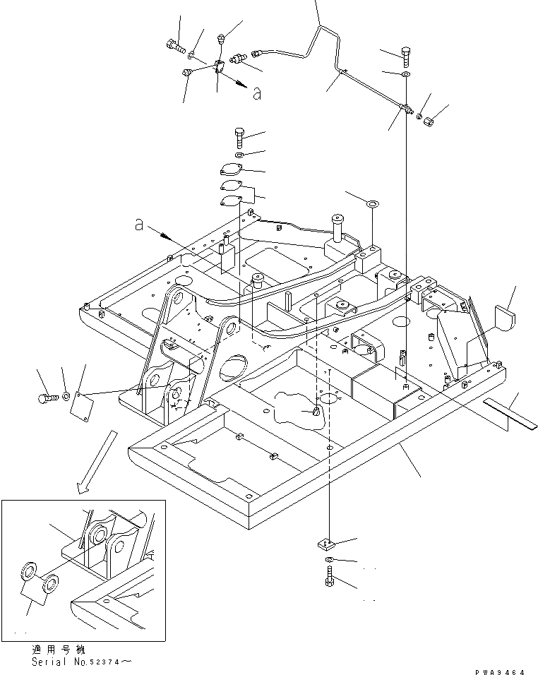 Схема запчастей Komatsu PC60-7 - ОСНОВНАЯ РАМА (ДЛЯ U.S.A)(№8878-) ОСНОВНАЯ РАМА И ЕЕ ЧАСТИ