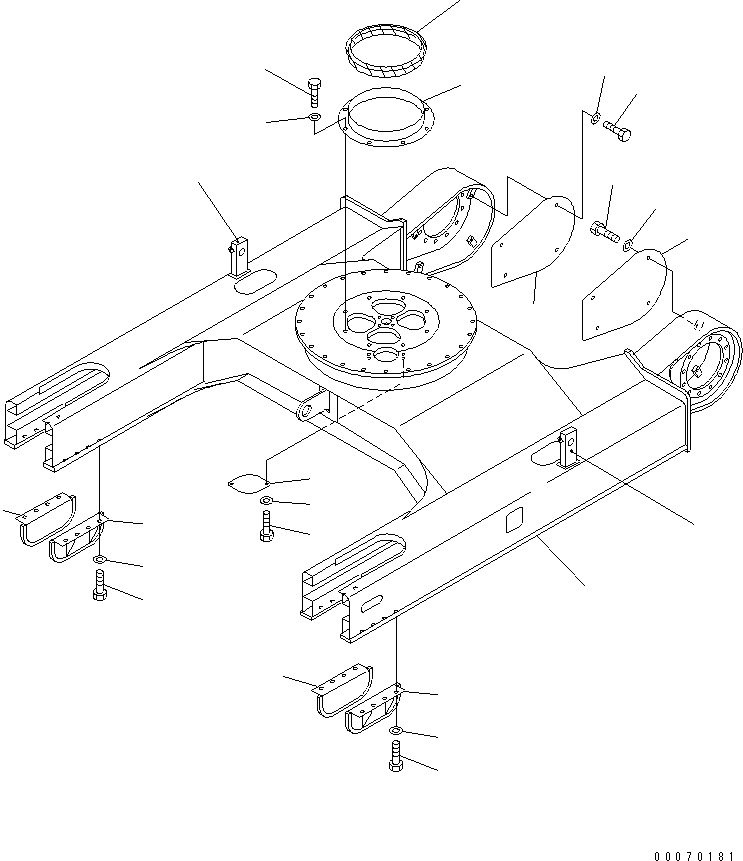 Схема запчастей Komatsu PC60-7 - ГУСЕНИЧНАЯ РАМА(№-7) ХОДОВАЯ
