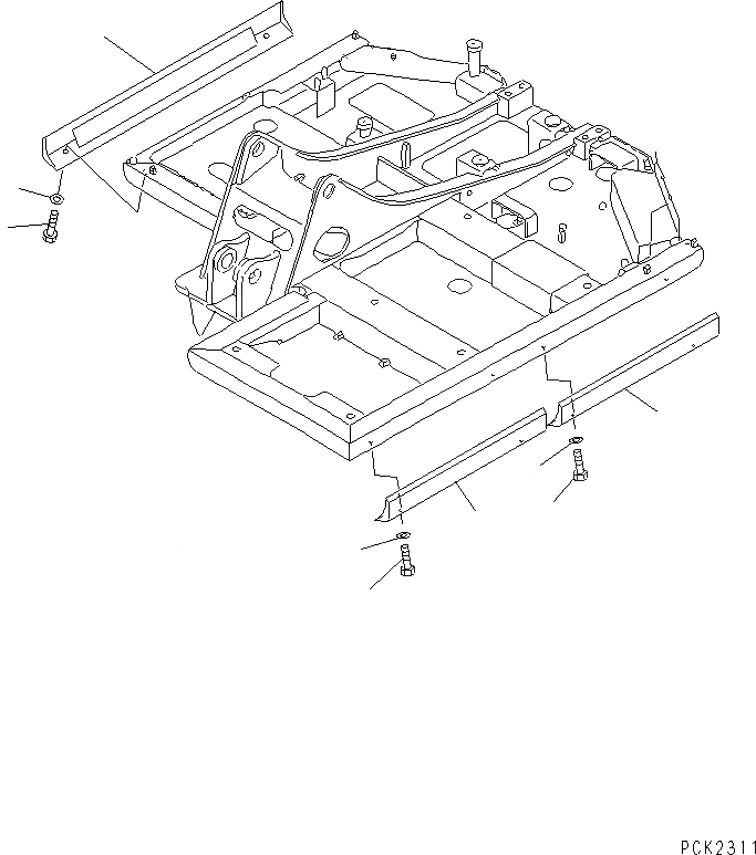 Схема запчастей Komatsu PC60-7E - ОСНОВНАЯ РАМА  БАМПЕР(№98-) ОСНОВНАЯ РАМА И ЕЕ ЧАСТИ