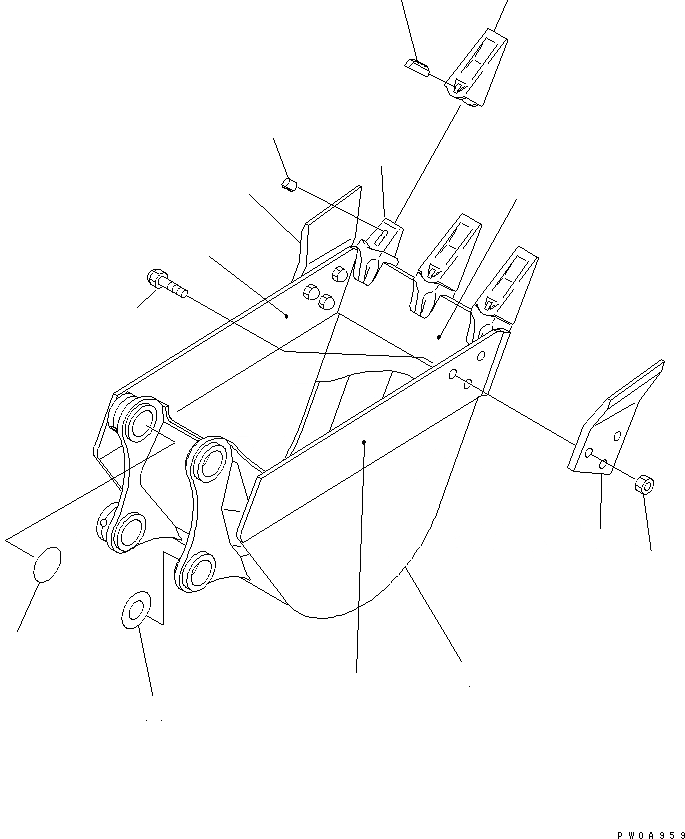 Схема запчастей Komatsu PC60-7E - КОВШ¤ .M ШИР. MM (ВЕРТИКАЛЬН. ПАЛЕЦ) РАБОЧЕЕ ОБОРУДОВАНИЕ