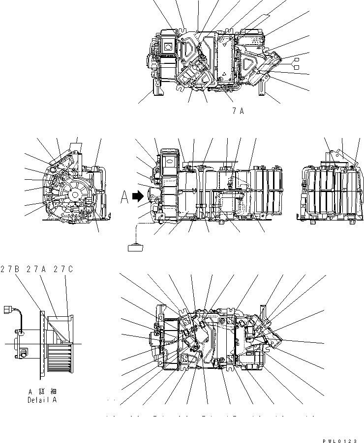 Схема запчастей Komatsu PC60-7 - КОНДИЦ. ВОЗДУХА (БЛОК КОНДИЦИОНЕРА)(№-) ОСНОВН. КОМПОНЕНТЫ И РЕМКОМПЛЕКТЫ