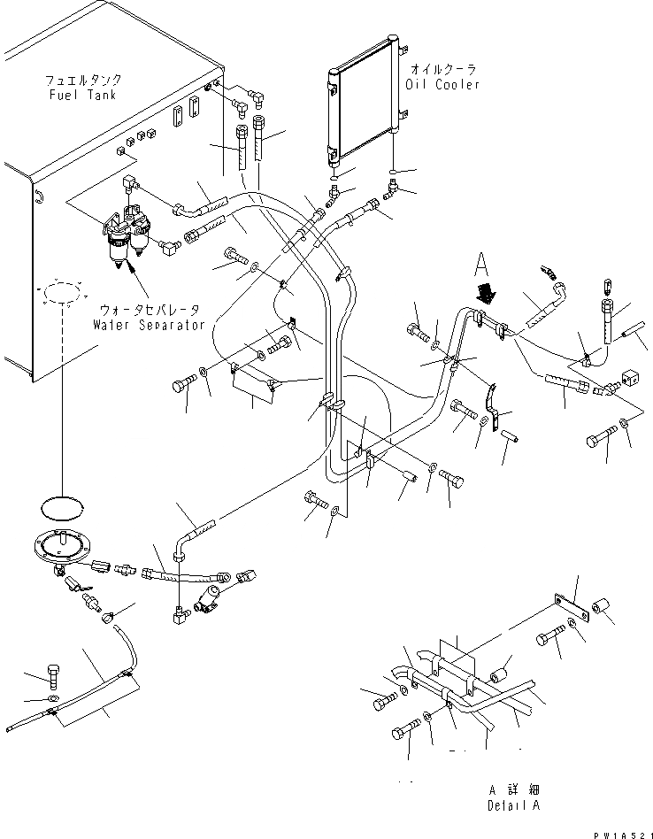 Схема запчастей Komatsu PC600-6A - ТОПЛИВН. ЛИНИЯ (/) (С ВОДООТДЕЛИТЕЛЕМ)(№-) ТОПЛИВН. БАК. AND КОМПОНЕНТЫ