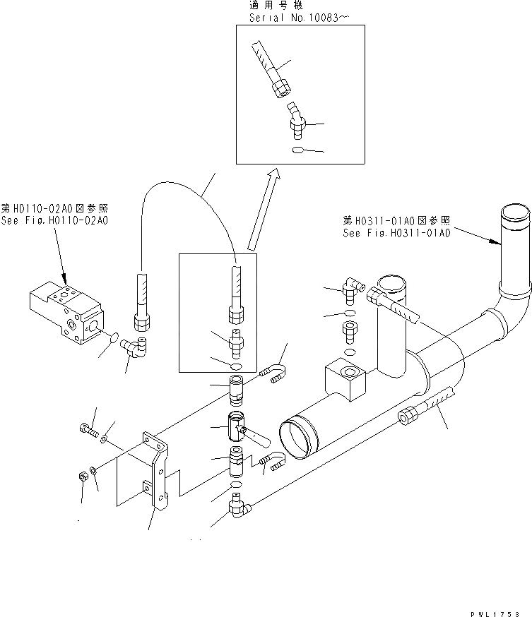Схема запчастей Komatsu PC600-6A - BY-PASS ЛИНИЯ ГИДРАВЛИКА