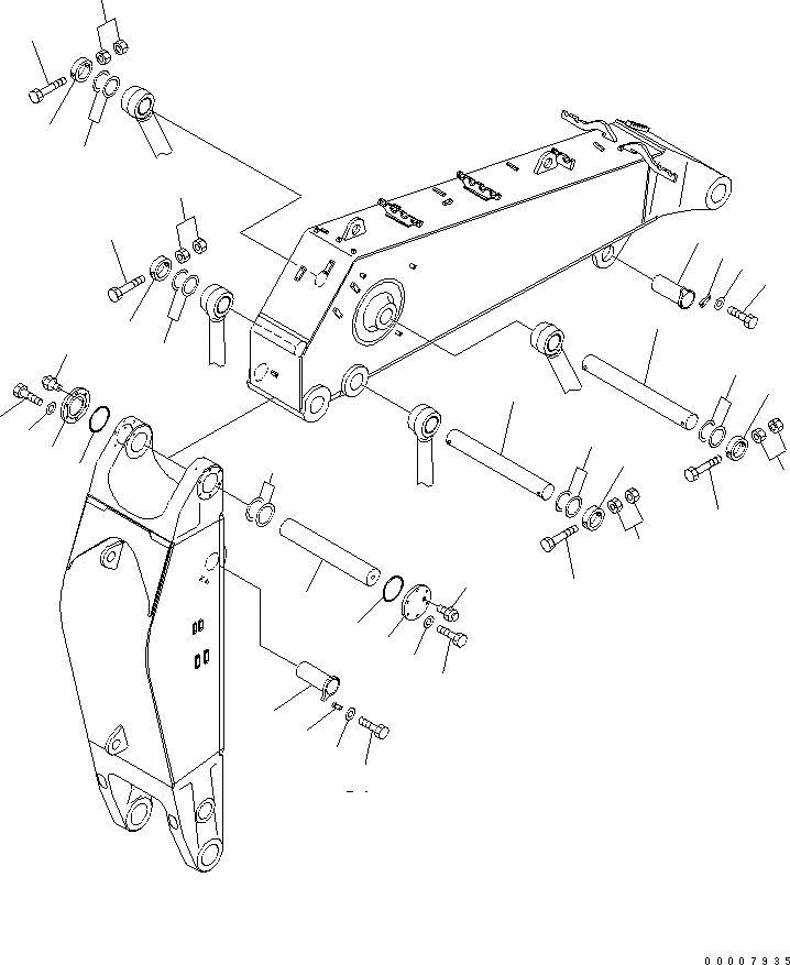 Схема запчастей Komatsu PC600-6A - РАБОЧЕЕ ОБОРУДОВАНИЕ (СОЕДИНИТЕЛЬН. ЗВЕНО ПАЛЕЦ) (ДЛЯ ПОГРУЗ.) (СОЕДИНИТЕЛЬН. ЗВЕНО LESS)(№7-) РАБОЧЕЕ ОБОРУДОВАНИЕ
