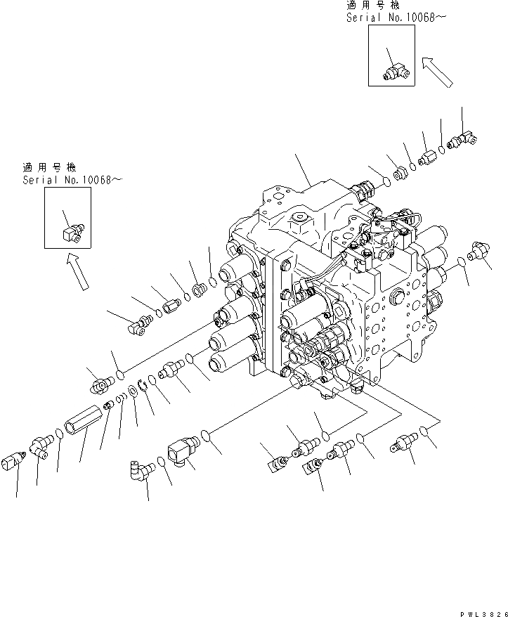 Схема запчастей Komatsu PC600-6KJ - ОСНОВН. КЛАПАН ( АКТУАТОР) (ДЛЯ СЕРВИСНЫЙ КЛАПАН) (/) ГИДРАВЛИКА