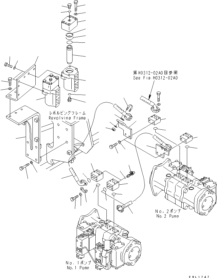 Схема запчастей Komatsu PC600-6KJ - ЛИНИЯ ПОДАЧИS (НАСОС - ФИЛЬТР.) ГИДРАВЛИКА