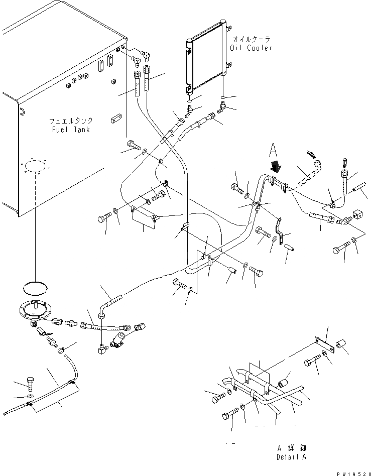 Схема запчастей Komatsu PC600-6A - ТОПЛИВН. ЛИНИЯ (/)(№-) ТОПЛИВН. БАК. AND КОМПОНЕНТЫ
