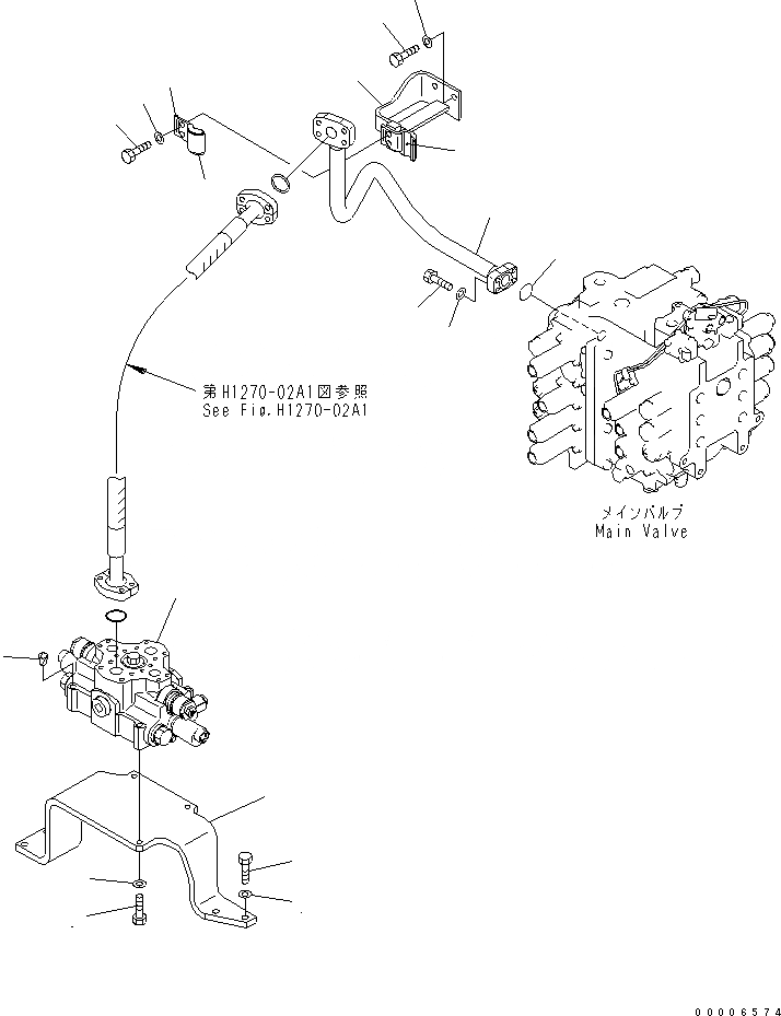 Схема запчастей Komatsu PC600-6A - ПОДЪЕМ (КЛАПАН)(№7-) ГИДРАВЛИКА