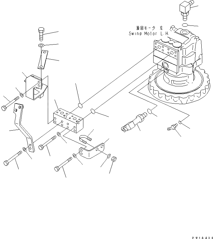 Схема запчастей Komatsu PC600-6A - МЕХАНИЗМ ПОВОРОТА (БЛОК) ( АКТУАТОР) (ЛЕВ.)(№-) ПОВОРОТН. КРУГ И КОМПОНЕНТЫ