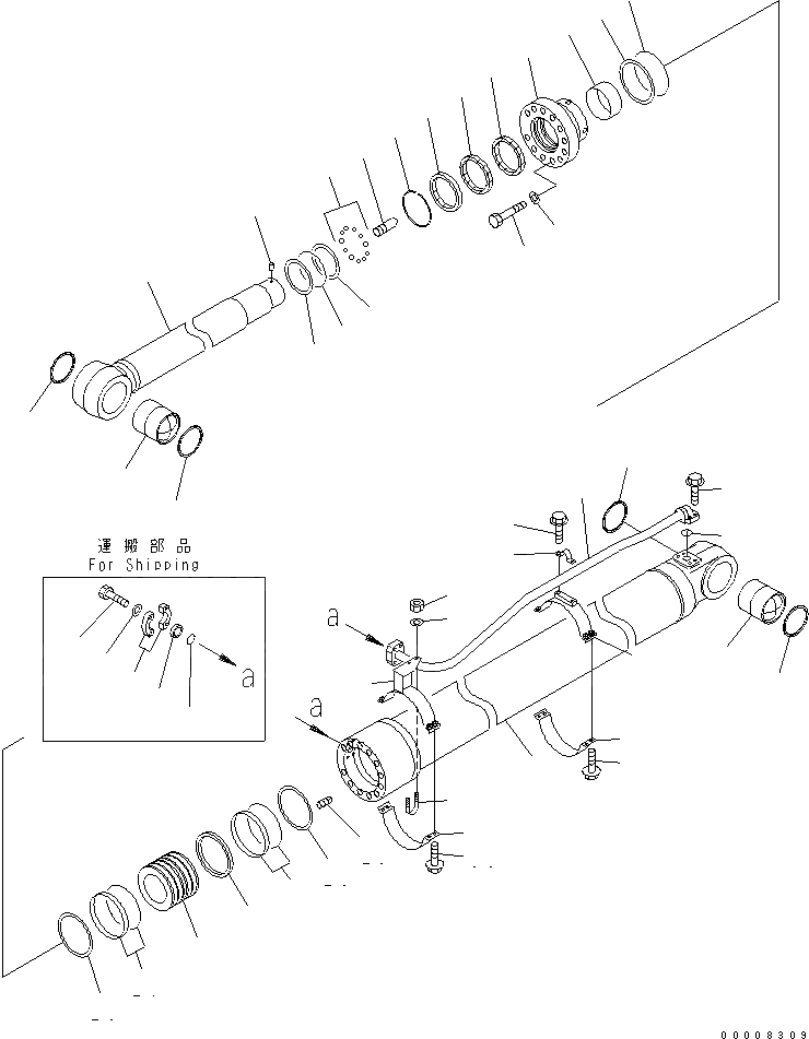 Схема запчастей Komatsu PC600-6A - ЦИЛИНДР РУКОЯТИ(ДЛЯ ПОГРУЗ.)(№7-) ОСНОВН. КОМПОНЕНТЫ И РЕМКОМПЛЕКТЫ