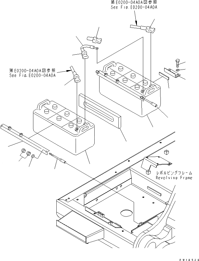 Схема запчастей Komatsu PC600-6A-KJ - АККУМУЛЯТОР (СУХ.) (NS)(№-) ЭЛЕКТРИКА