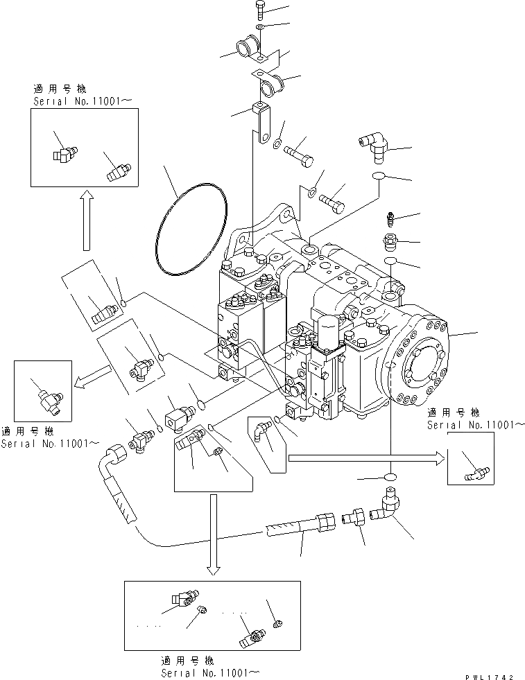 Схема запчастей Komatsu PC600-6A-KJ - NO. НАСОС ГИДРАВЛИКА