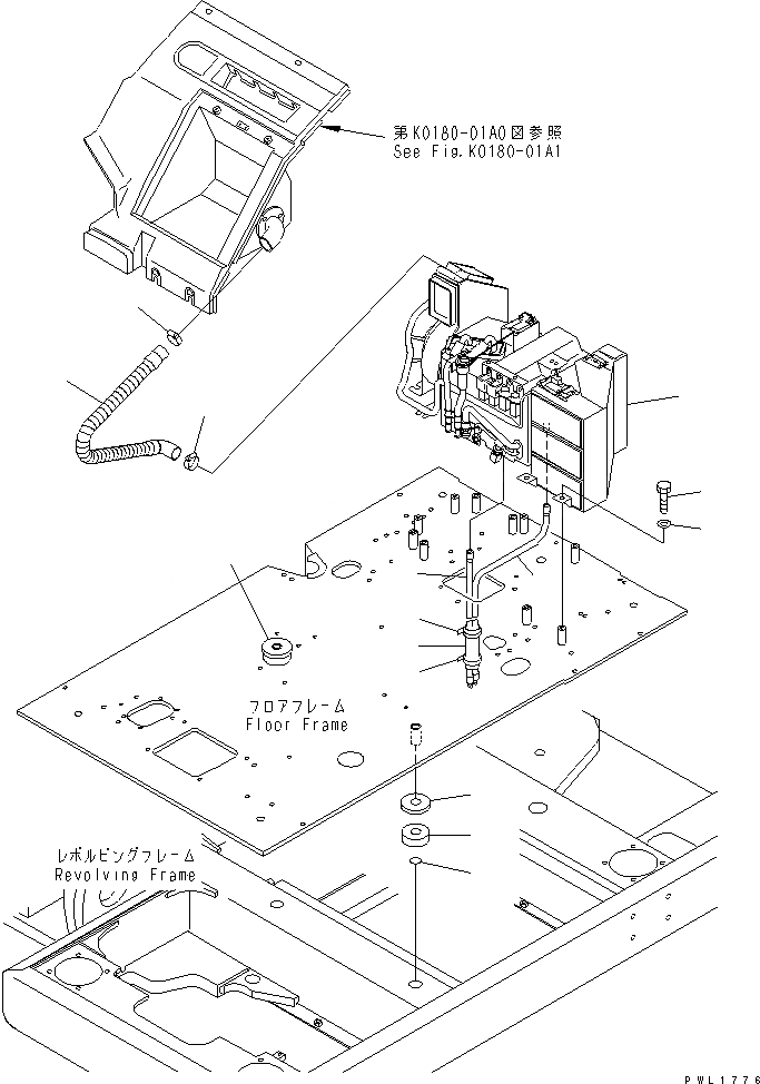 Схема запчастей Komatsu PC600-6A-KJ - ОСНОВН. КОНСТРУКЦИЯ (КОНДИЦ. ВОЗДУХА И ПОДУШКИ) КАБИНА ОПЕРАТОРА И СИСТЕМА УПРАВЛЕНИЯ