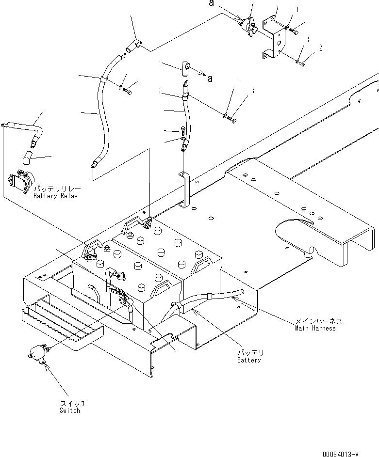 Схема запчастей Komatsu PC600-8R - ПРОВОДКА (АККУМУЛЯТОРН. ОТСЕК ) (АККУМУЛЯТОР DISCONNECT ПЕРЕКЛЮЧАТЕЛЬ) ЭЛЕКТРИКА