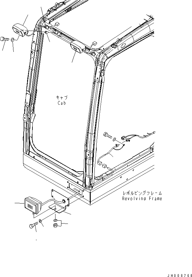 Схема запчастей Komatsu PC600-8R - ДОПОЛН. РАБОЧ. ОСВЕЩЕНИЕ И FLASH ОСВЕЩЕНИЕ(№9-) ЭЛЕКТРИКА