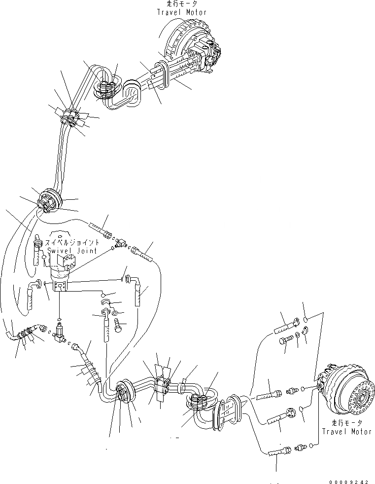 Схема запчастей Komatsu PC600-8R - ХОД ТРУБЫ НИЖНЯЯ ГИДРОЛИНИЯ И ЛИНИЯ ХОДА