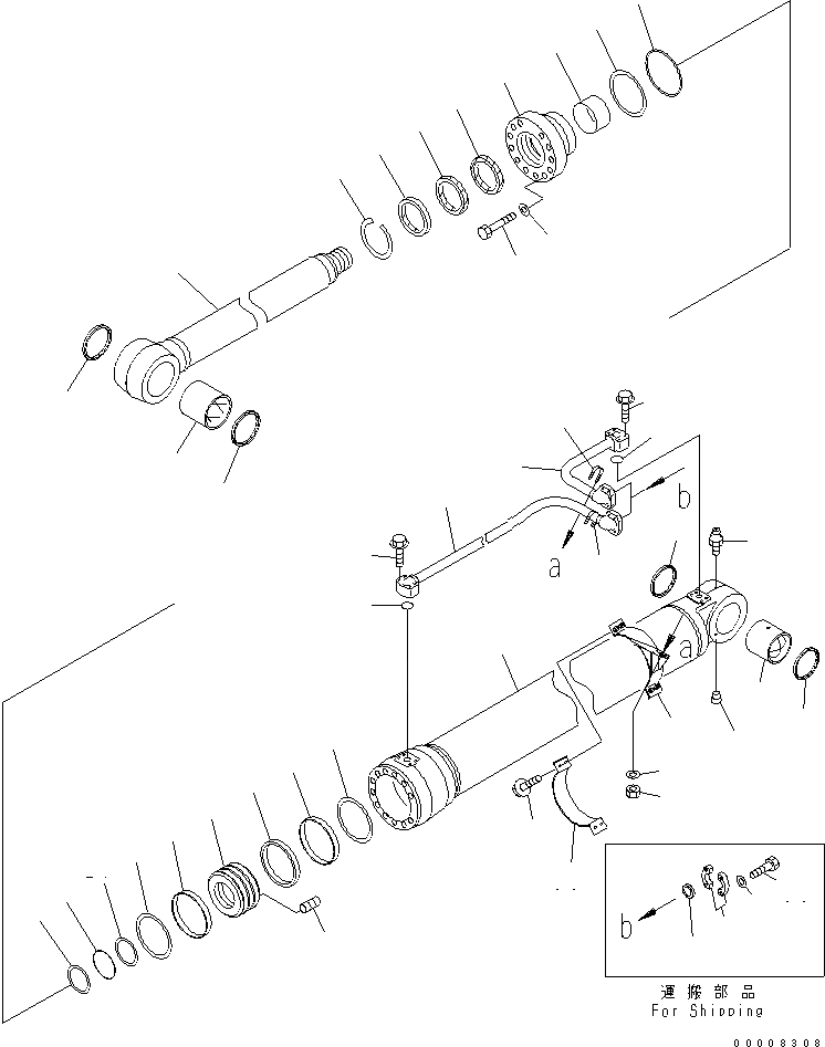 Схема запчастей Komatsu PC600-8R - ЦИЛИНДР СТРЕЛЫ(ДЛЯ ПОГРУЗ.) ОСНОВН. КОМПОНЕНТЫ И РЕМКОМПЛЕКТЫ