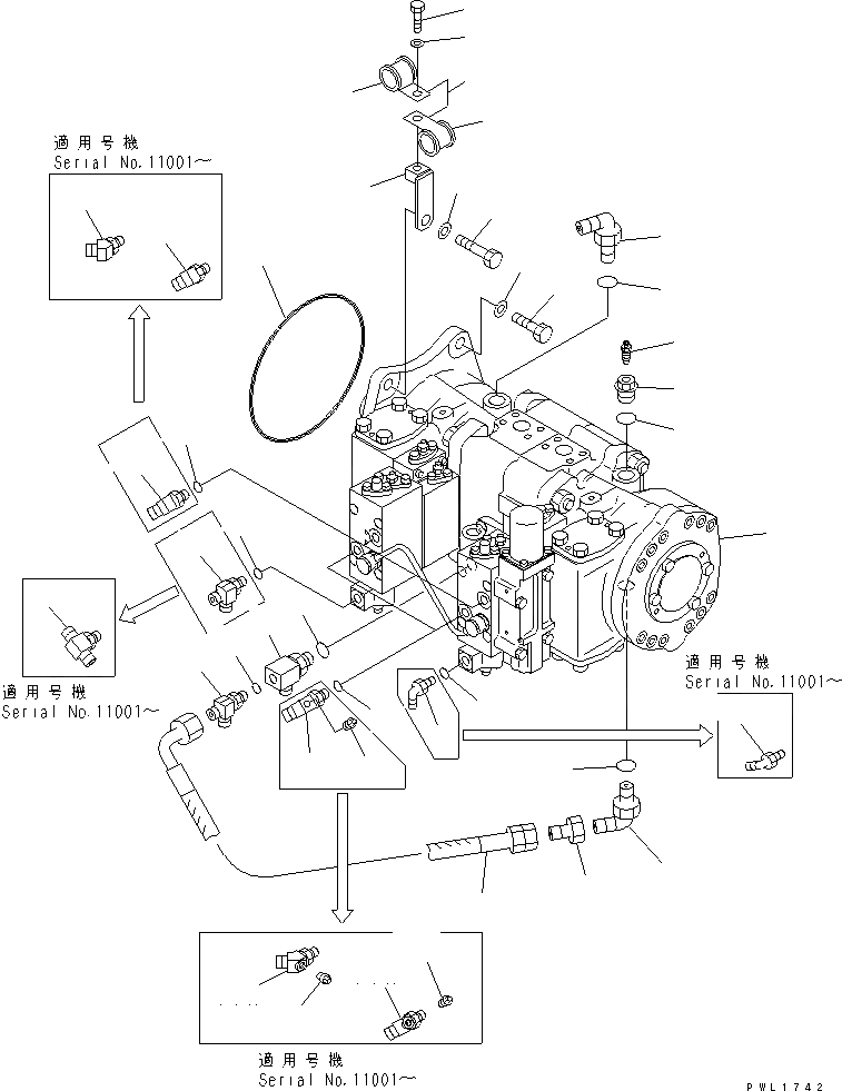 Схема запчастей Komatsu PC600-6 - NO. НАСОС ГИДРАВЛИКА