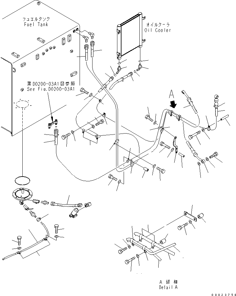 Схема запчастей Komatsu PC600-7 - ТОПЛИВН. ЛИНИЯ (С ДОПОЛН. ФИЛЬТР. И ВОДООТДЕЛИТЕЛЬ) (/)(№-) ТОПЛИВН. БАК. AND КОМПОНЕНТЫ