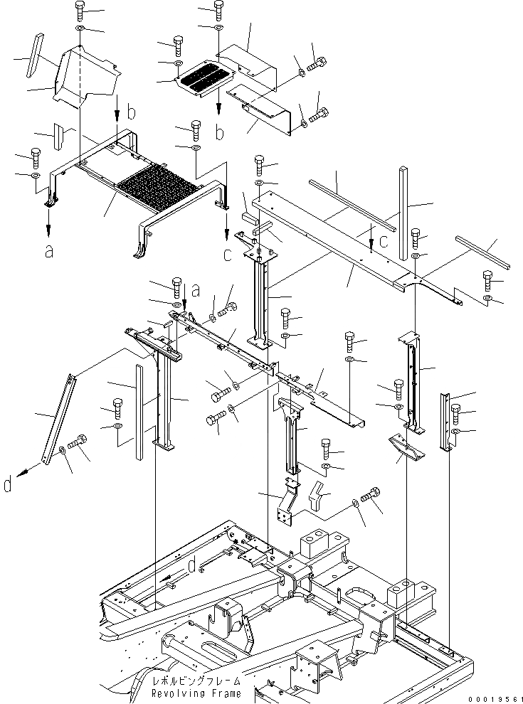 Схема запчастей Komatsu PC600-7 - РАМА (КАБИНА) (ДЛЯ C/W REMOVER)(№-) ЧАСТИ КОРПУСА