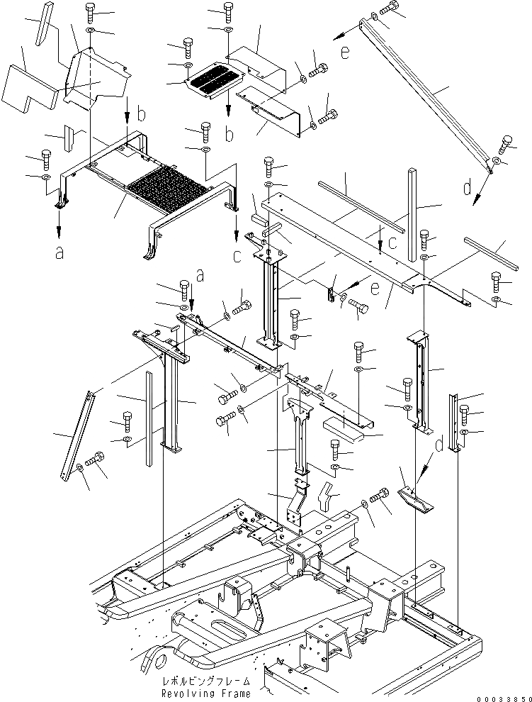 Схема запчастей Komatsu PC600-7 - РАМА (КАБИНА) (ДЛЯ ЕС)(№87-) ЧАСТИ КОРПУСА