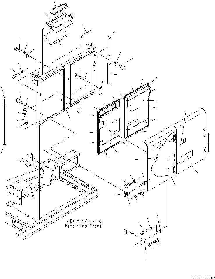 Схема запчастей Komatsu PC600-7 - ЛЕВ. КРЫШКА(КАБИНА) (ДЛЯ ЕС)(№87-) ЧАСТИ КОРПУСА
