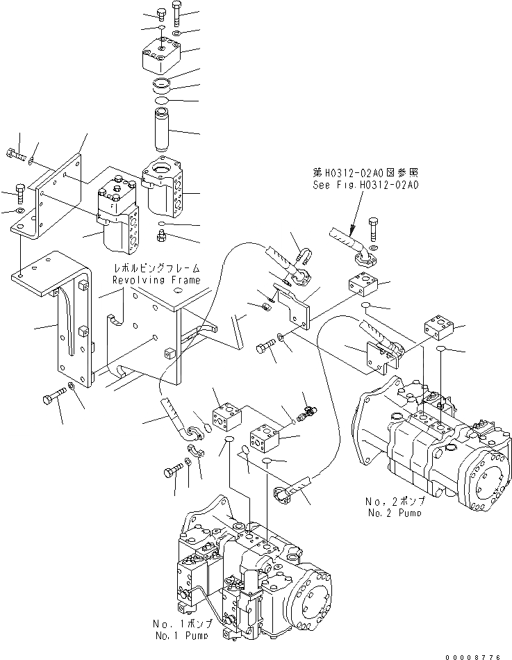 Схема запчастей Komatsu PC600-7-M1 - ЛИНИЯ ПОДАЧИS (НАСОС - ФИЛЬТР.) ГИДРАВЛИКА