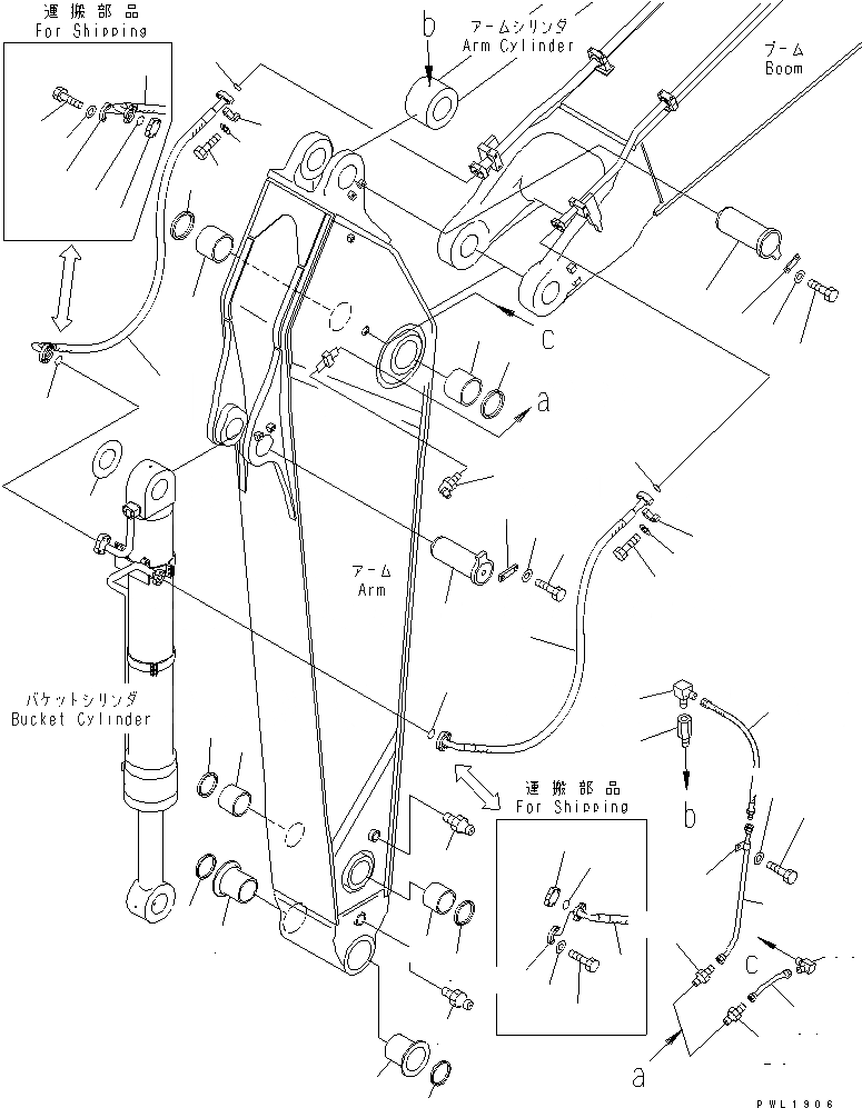 Схема запчастей Komatsu PC600-7-M1 - БЕЗ РУКОЯТИЧАСТИ РАБОЧЕЕ ОБОРУДОВАНИЕ
