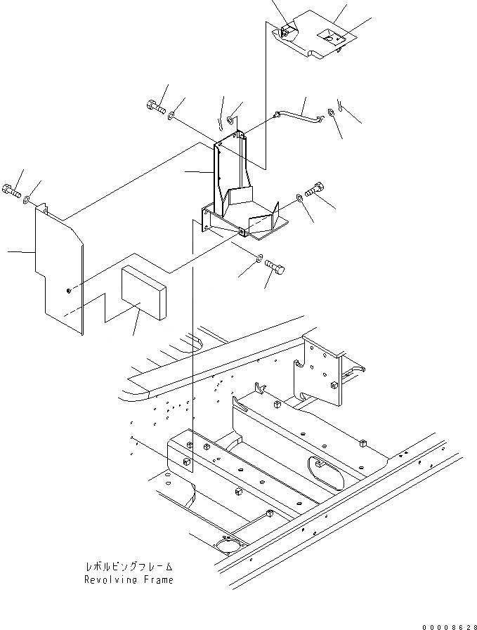 Схема запчастей Komatsu PC600-7K - ПЕРЕГОРОДКА. (КАБИНА) (ДВЕРЬ) ЧАСТИ КОРПУСА