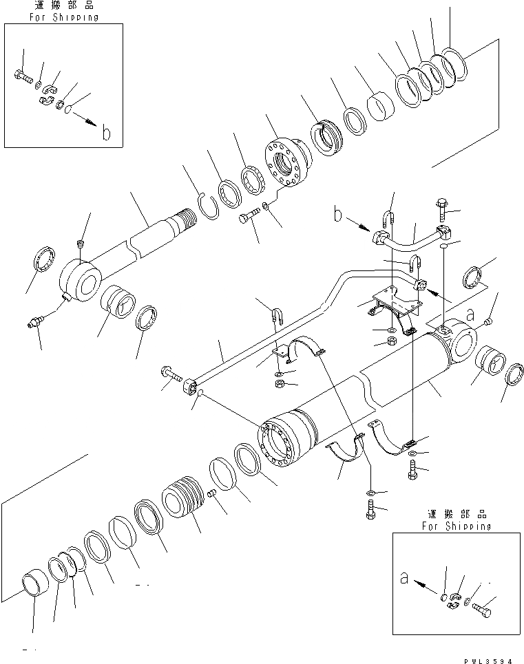 Схема запчастей Komatsu PC600-7K - ЦИЛИНДР КОВША (SE СПЕЦ-Я.) ОСНОВН. КОМПОНЕНТЫ И РЕМКОМПЛЕКТЫ