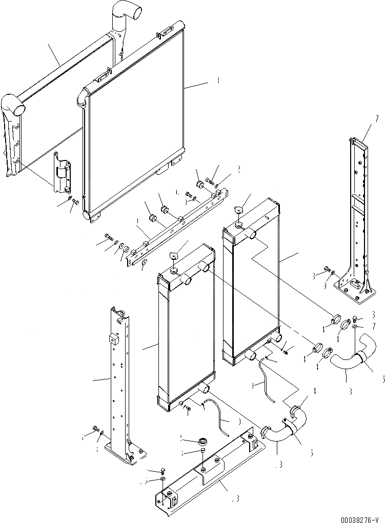 Схема запчастей Komatsu PC600-8 - ОХЛАЖД-Е (РАДИАТОР¤ МАСЛООХЛАДИТЕЛЬ И ПОСЛЕОХЛАДИТЕЛЬ) СИСТЕМА ОХЛАЖДЕНИЯ