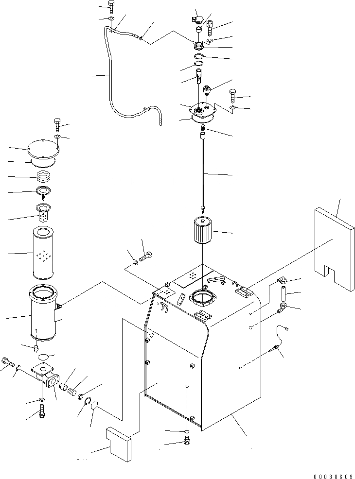 Схема запчастей Komatsu PC600-8 - ГИДР. БАК. (БАК И ФИЛЬТР.) ГИДРАВЛИКА