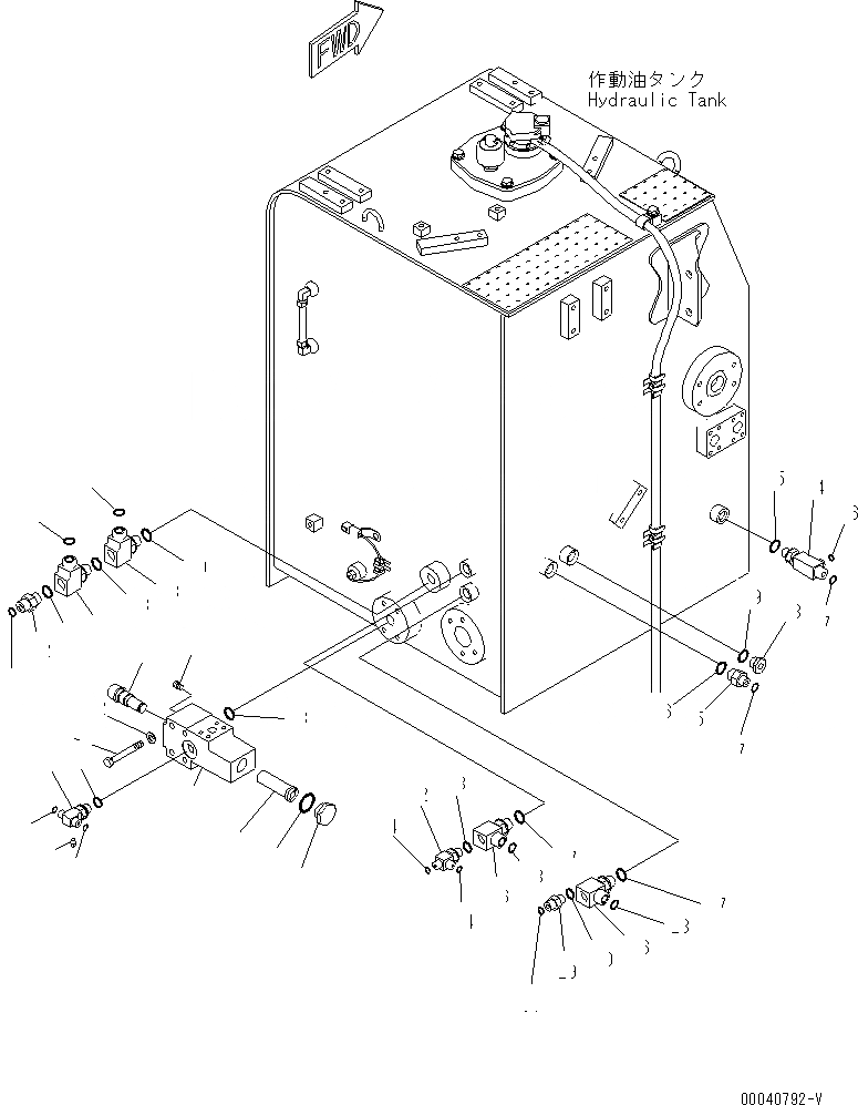 Схема запчастей Komatsu PC600-8 - ГИДР. БАК. (РАЗГРУЗ. КЛАПАН) (ДЛЯ C/W REMOVER) ГИДРАВЛИКА