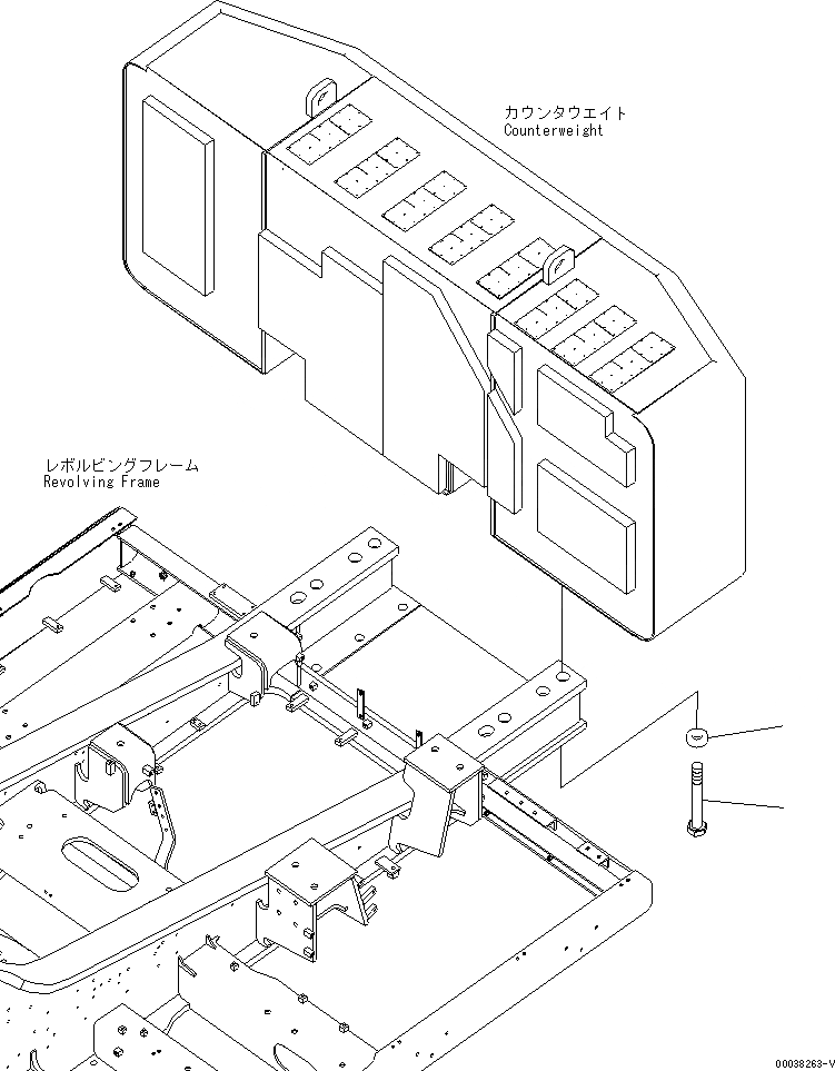 Схема запчастей Komatsu PC600-8 - КРЕПЛЕНИЕ ПРОТИВОВЕСА(ДЛЯ США) ЧАСТИ КОРПУСА