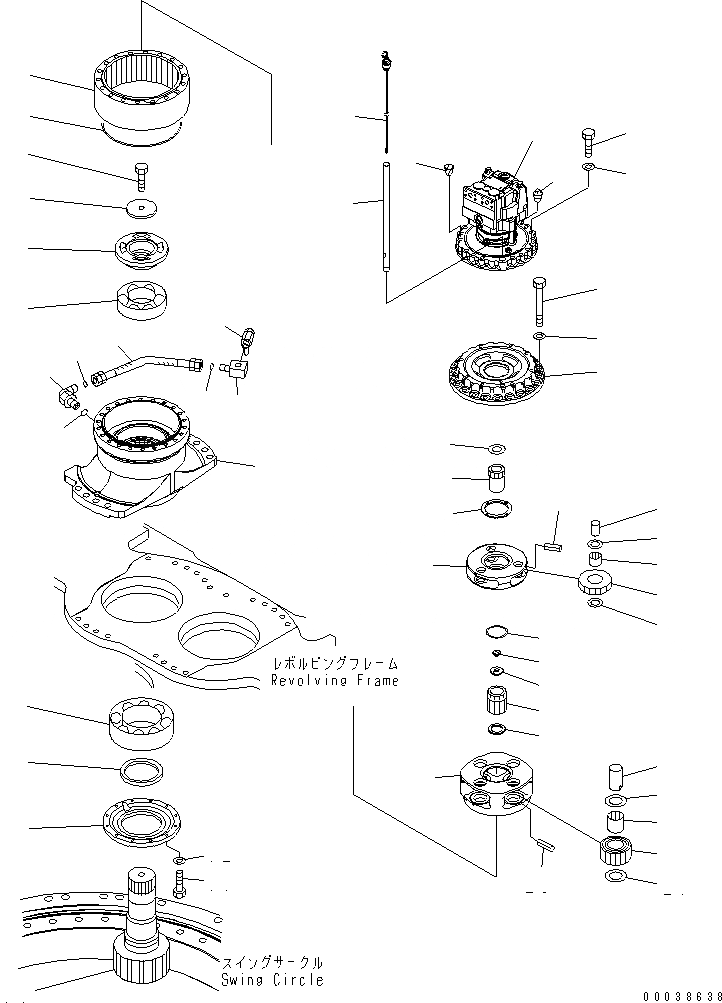 Схема запчастей Komatsu PC600-8 - МЕХАНИЗМ ПОВОРОТА (ПРАВ.) ПОВОРОТН. КРУГ И КОМПОНЕНТЫ
