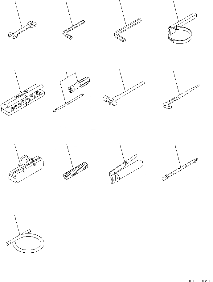 Схема запчастей Komatsu PC600-8 - ИНСТРУМЕНТ (БЕЗ НАСОС СМАЗКИ)(№-) АКСЕССУАРЫ