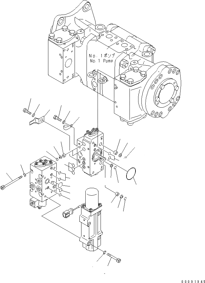 Схема запчастей Komatsu PC600-8 - ОСНОВН. НАСОС (/) (NO. НАСОС)(№-) ОСНОВН. КОМПОНЕНТЫ И РЕМКОМПЛЕКТЫ