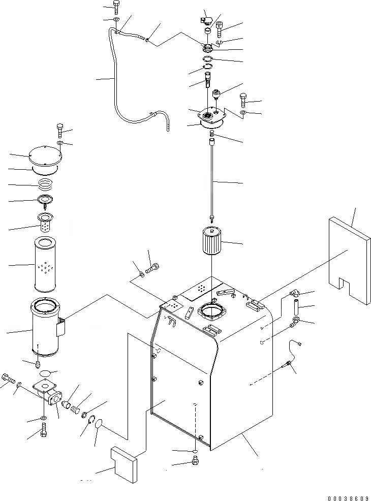 Схема запчастей Komatsu PC600-8 - ГИДР. БАК. (БАК И ФИЛЬТР.) H ГИДРАВЛИКА