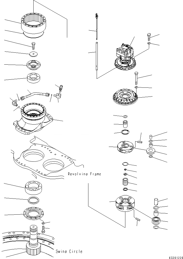 Схема запчастей Komatsu PC600-8 - МЕХАНИЗМ ПОВОРОТА (ПРАВ.) N ПОВОРОТН. КРУГ И КОМПОНЕНТЫ