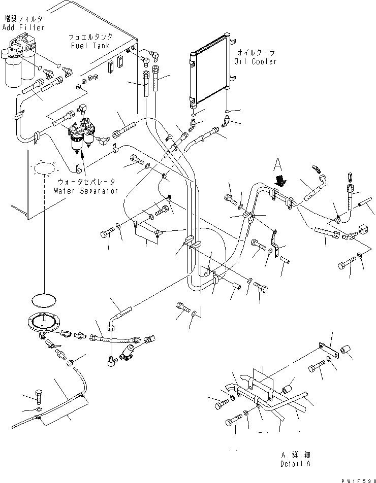 Схема запчастей Komatsu PC600LC-6A - ТОПЛИВН. ЛИНИЯ (/) (С ТОПЛИВН. ПРЕФИЛЬТРОМ И ВОДООТДЕЛИТЕЛЕМ)(№-) ТОПЛИВН. БАК. AND КОМПОНЕНТЫ
