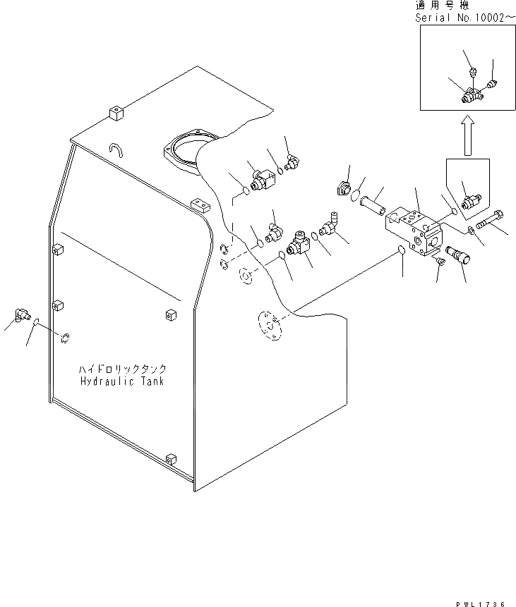 Схема запчастей Komatsu PC600LC-6A - ГИДР. БАК. (РАЗГРУЗ. КЛАПАН) ГИДРАВЛИКА