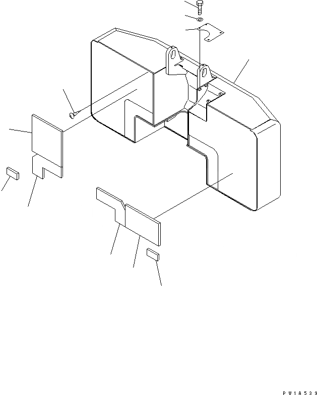 Схема запчастей Komatsu PC600LC-6A - ПРОТИВОВЕС (ДЛЯ C/W REMOVER)(№-) ЧАСТИ КОРПУСА
