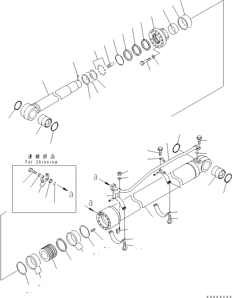 Схема запчастей Komatsu PC600LC-6A - ЦИЛИНДР РУКОЯТИ(ДЛЯ ПОГРУЗ.)(№7-) ОСНОВН. КОМПОНЕНТЫ И РЕМКОМПЛЕКТЫ