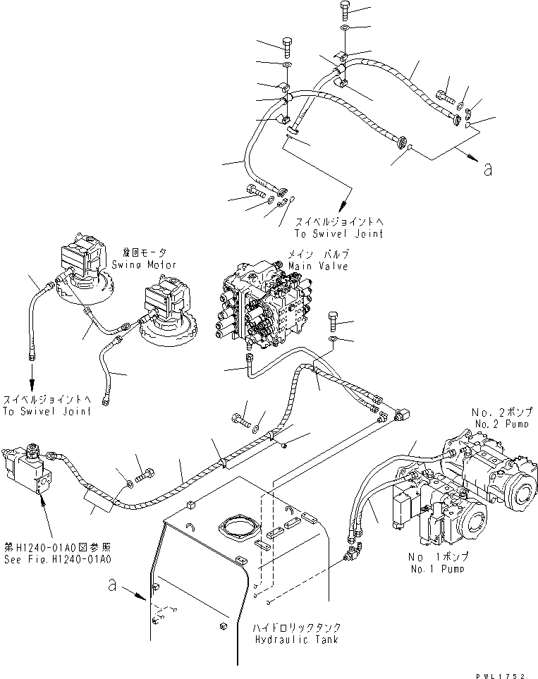 Схема запчастей Komatsu PC600LC-6KJ - ВОЗВРАТН. ЛИНИЯ(№-999) ГИДРАВЛИКА